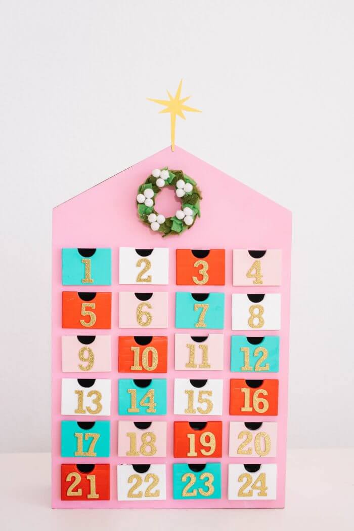 DIY wooden drawer advent calendar