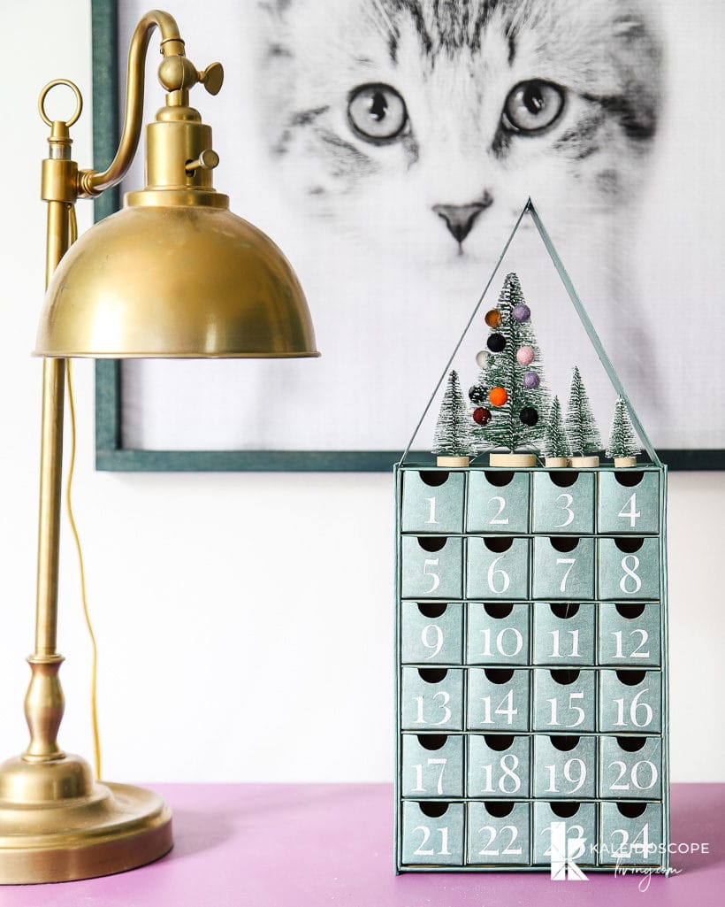 diy advent calendar with bottlebrush trees