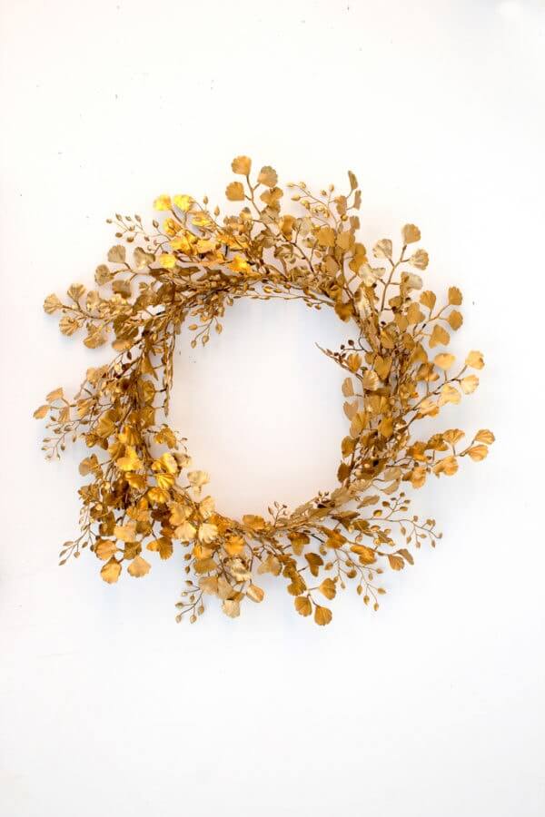 golden DIY holiday wreath