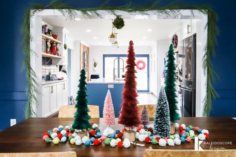 colorful Christmas home dining room