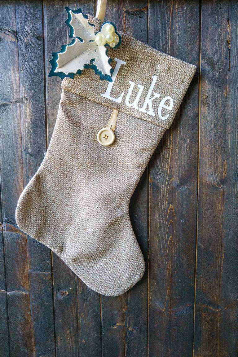 personalized burlap stocking