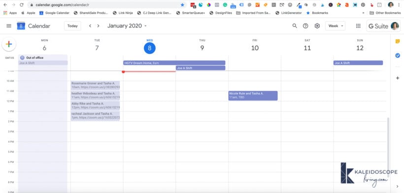 google calendar example