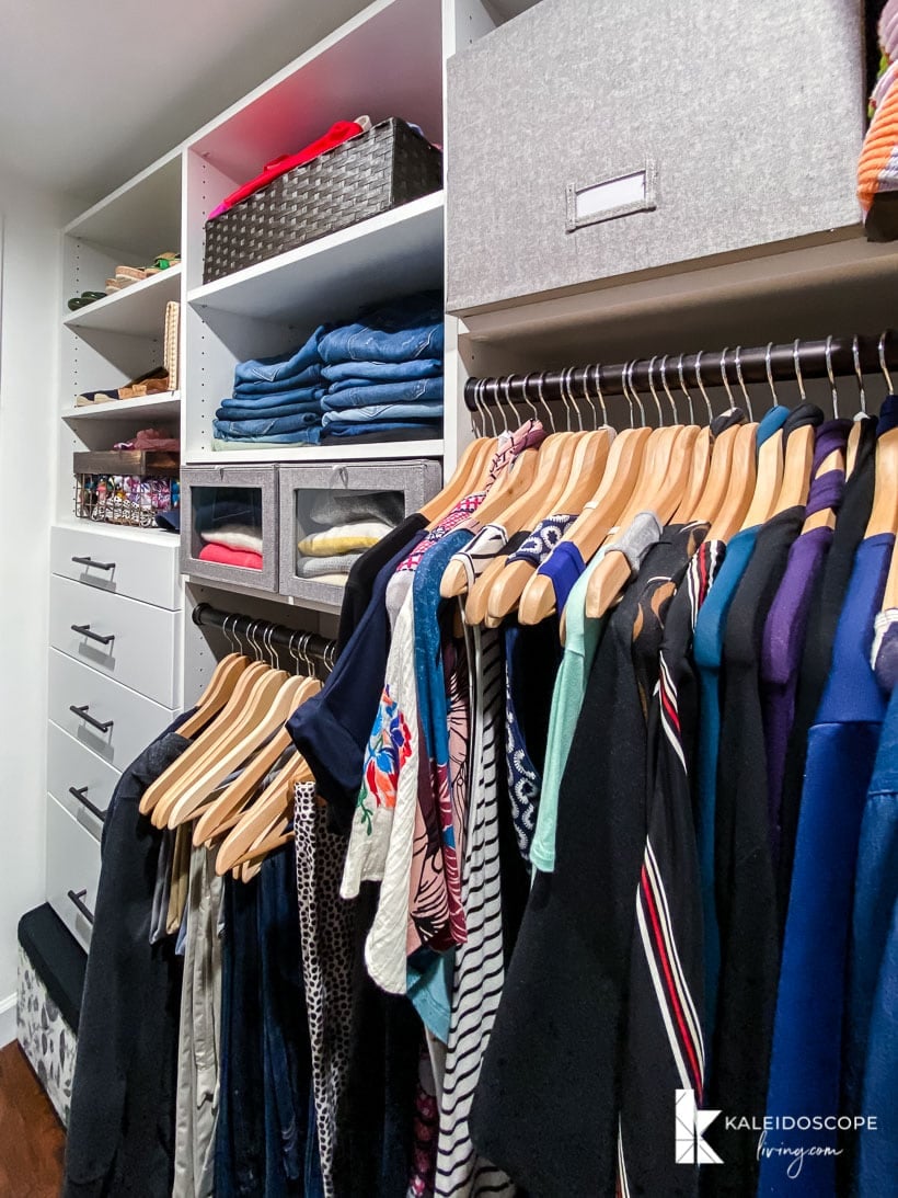 EasyCloset system in primary bedroom closet