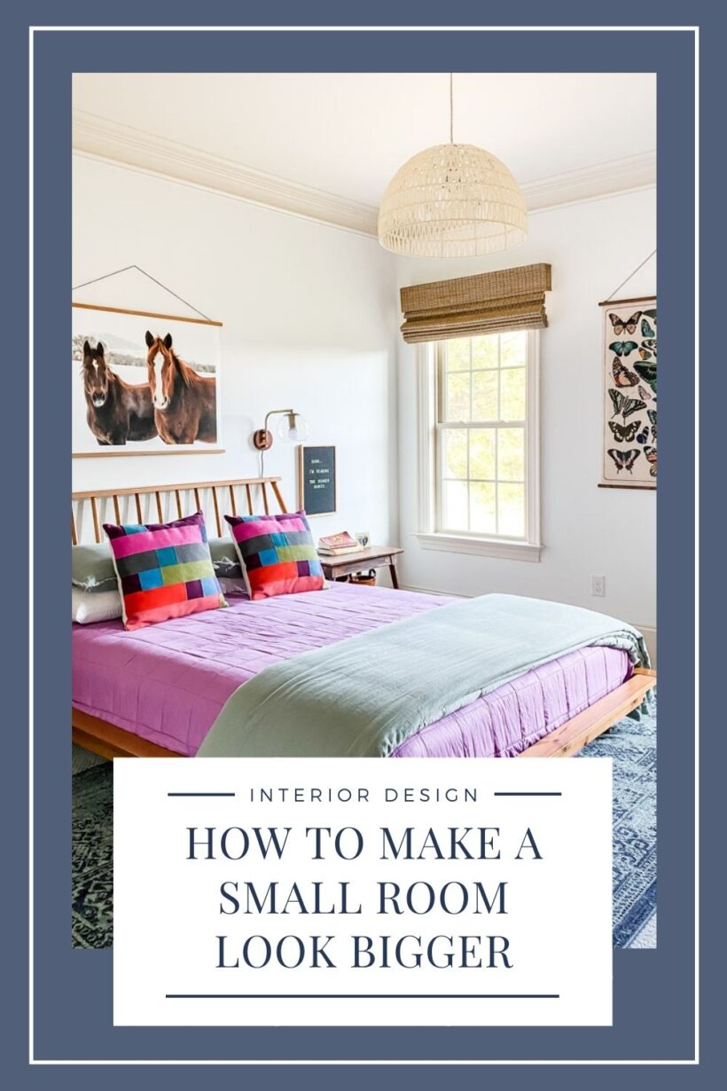 how to make a room look bigger Pinterest image