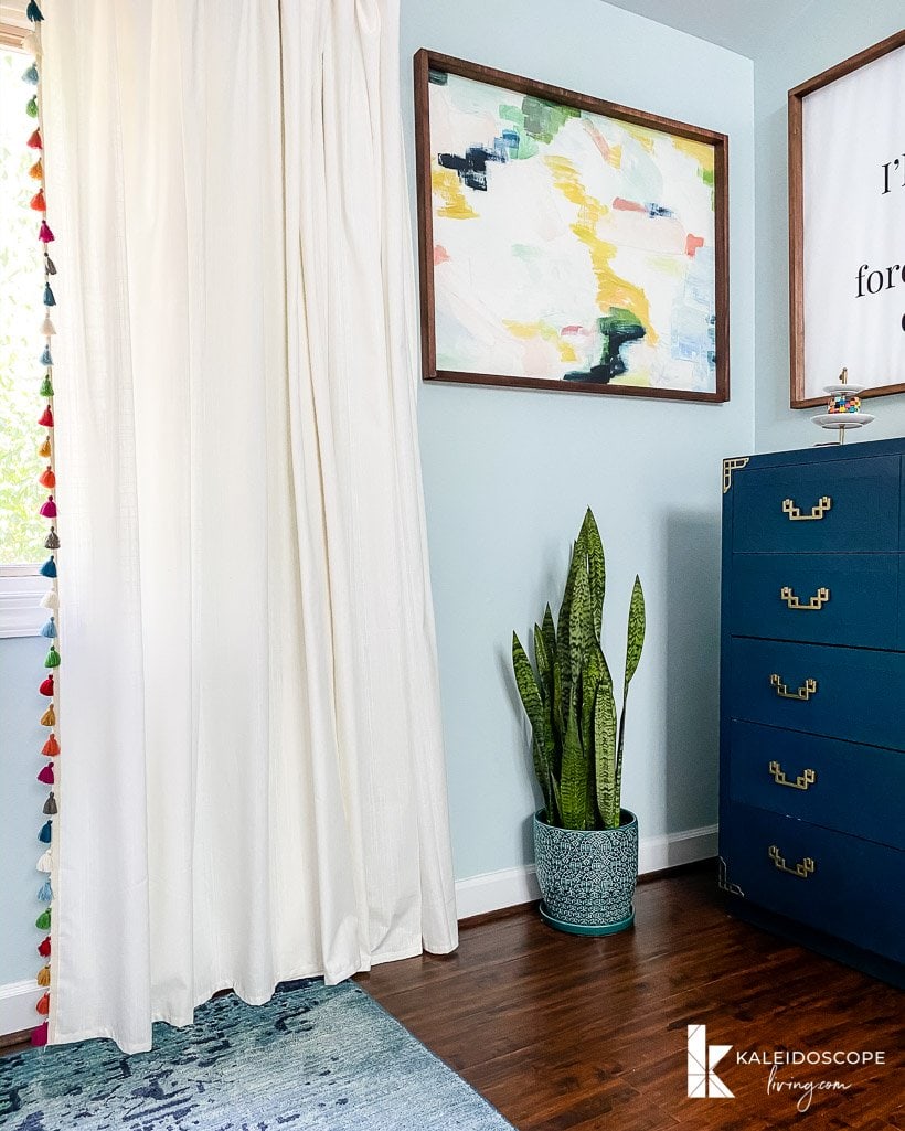 diy curtains with colorful tassels