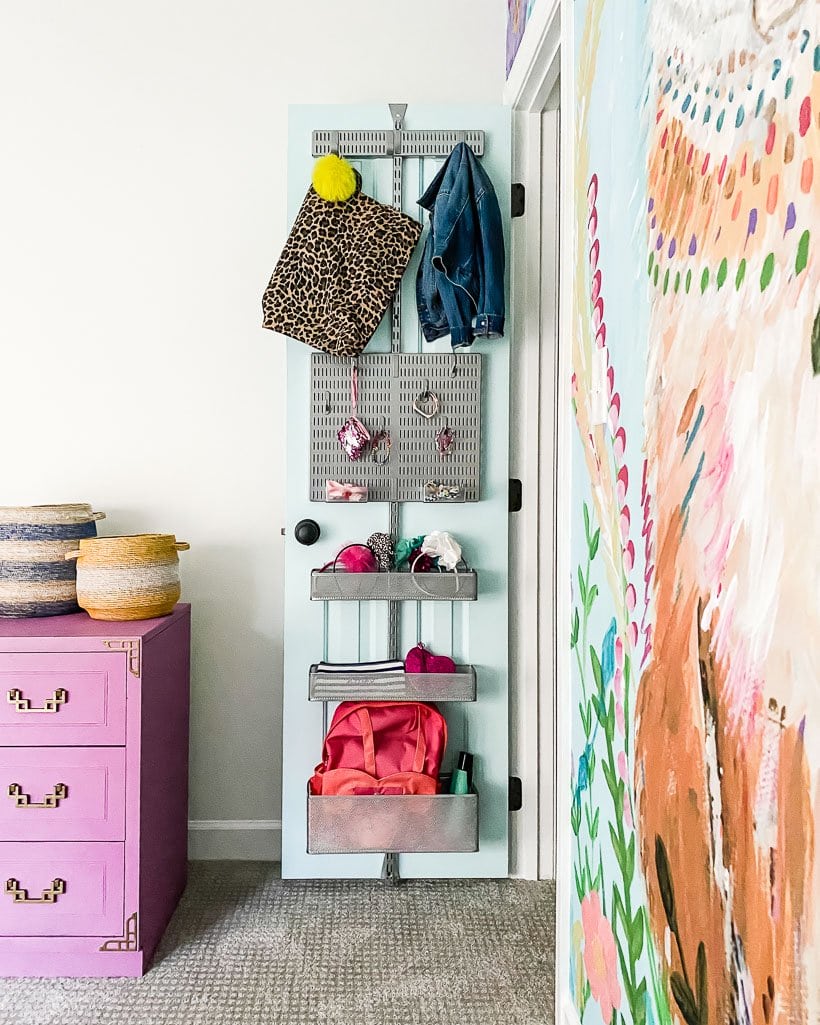 bedroom closet door with back of the door storage from the Elfa system