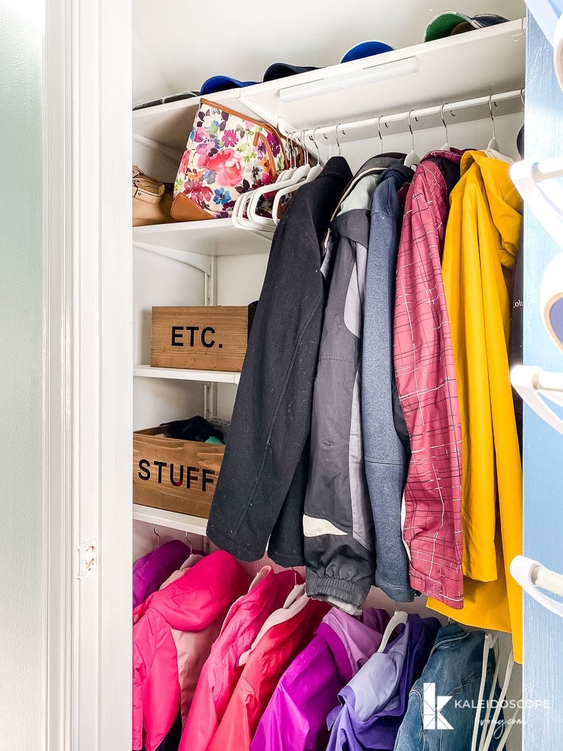 coat closet with IKEA boaxel system