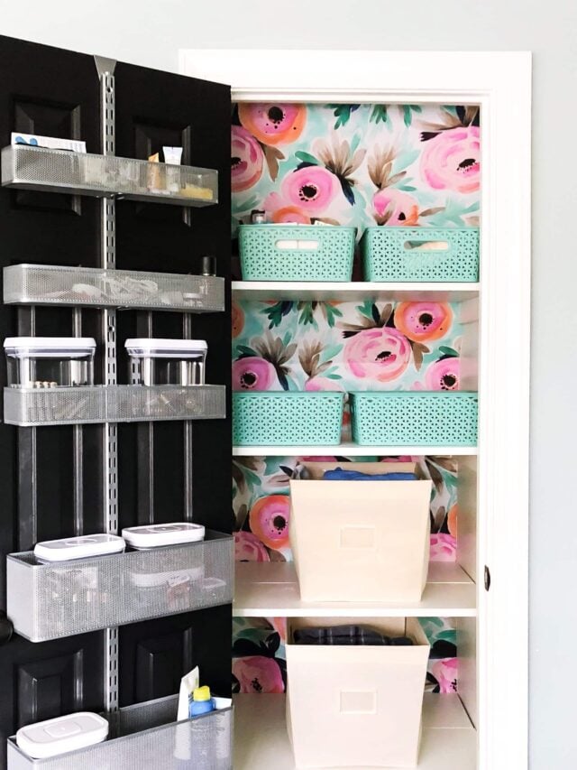 door storage in linen closet