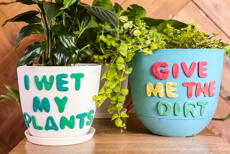 How to Decorate Plant Pots With Polymer Clay (and a sense of humor)