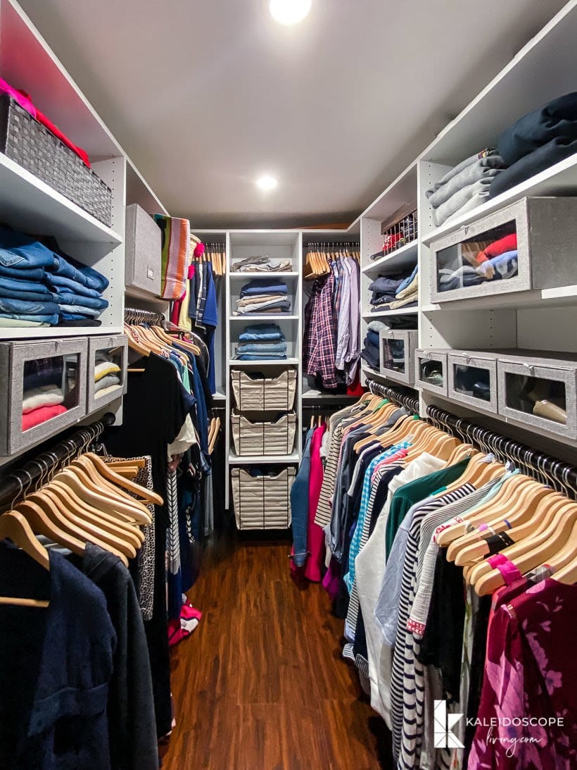 EasyCloset DIY closet system in primary bedroom closet