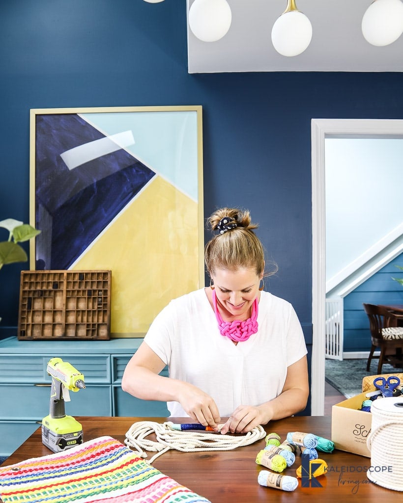 creating macrame plant hanger