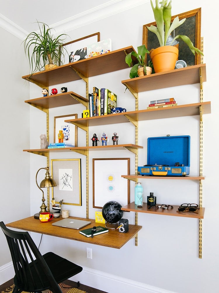 desk made from shelving