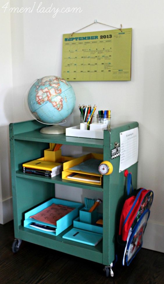 antique book cart homework station