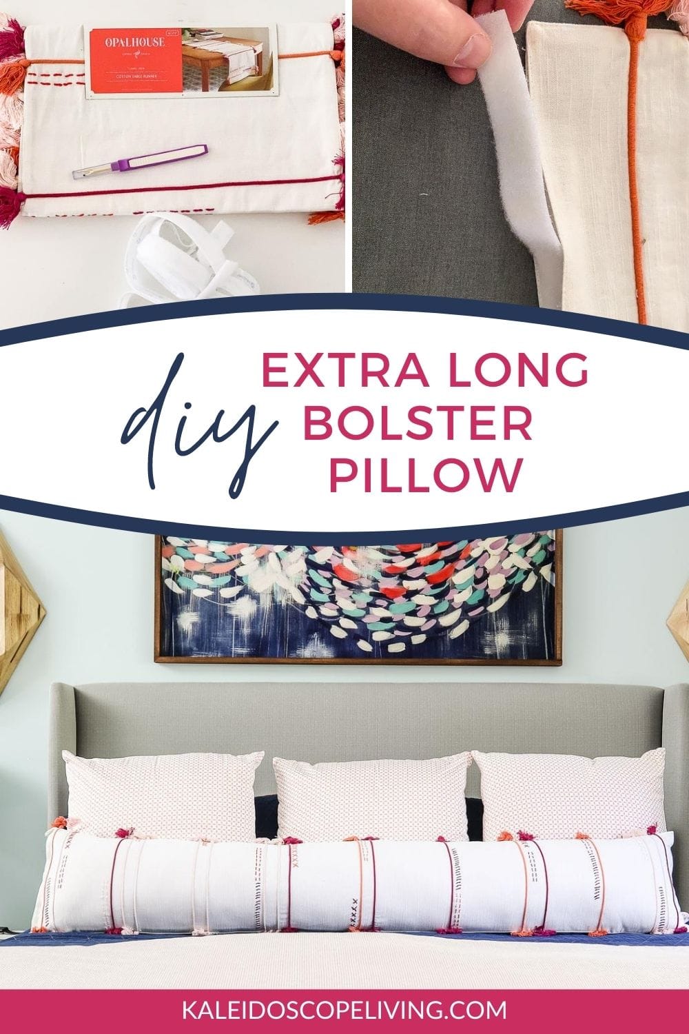 Make a Long DIY Bolster Pillow (the EASY way!) | Kaleidoscope Living