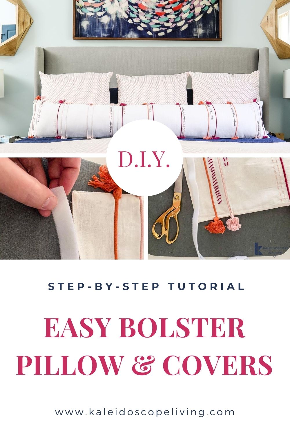 Make a Long DIY Bolster Pillow (the EASY way!) Kaleidoscope Living