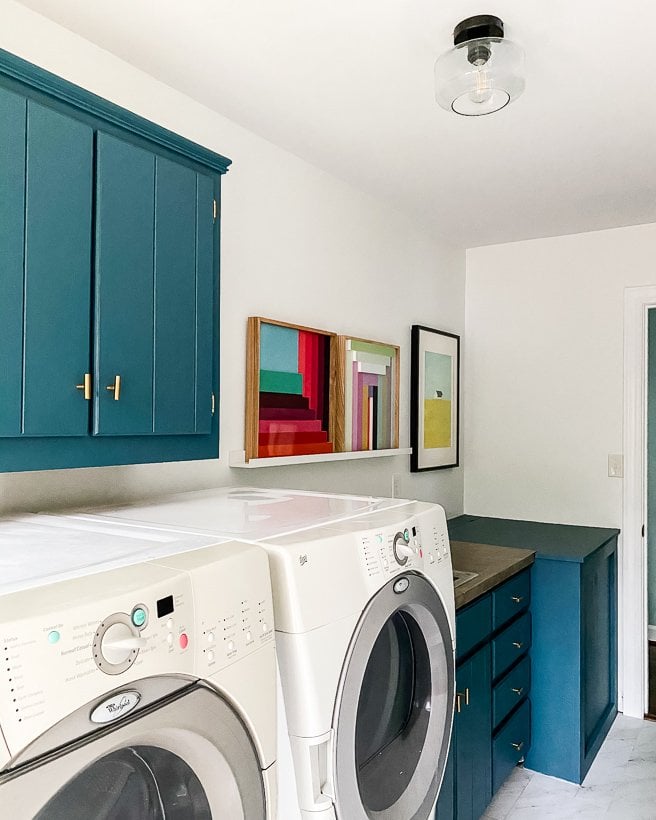colorful laundry room makeover