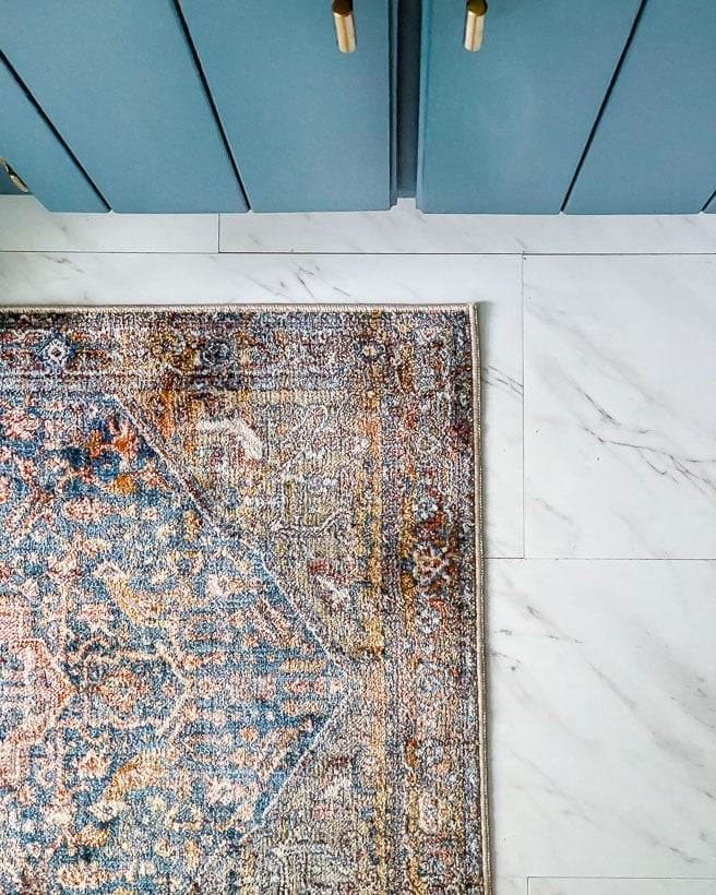 luxury vinyl tile floor in laundry room