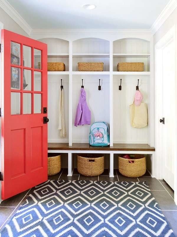 cute cubbies in mudroom