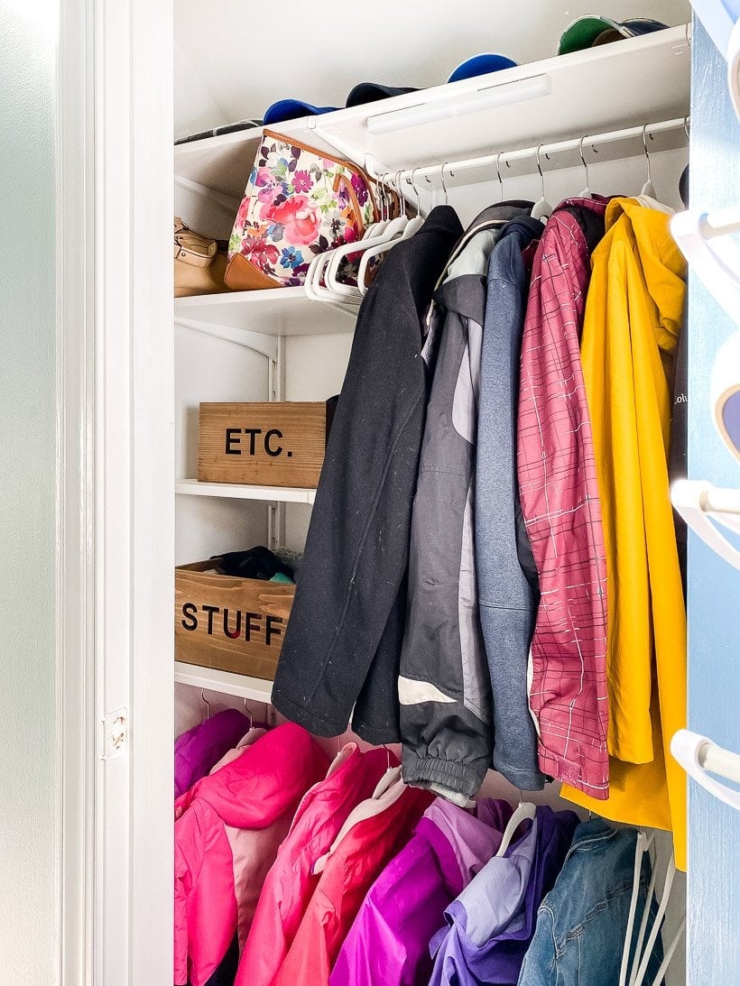 organized coat closet