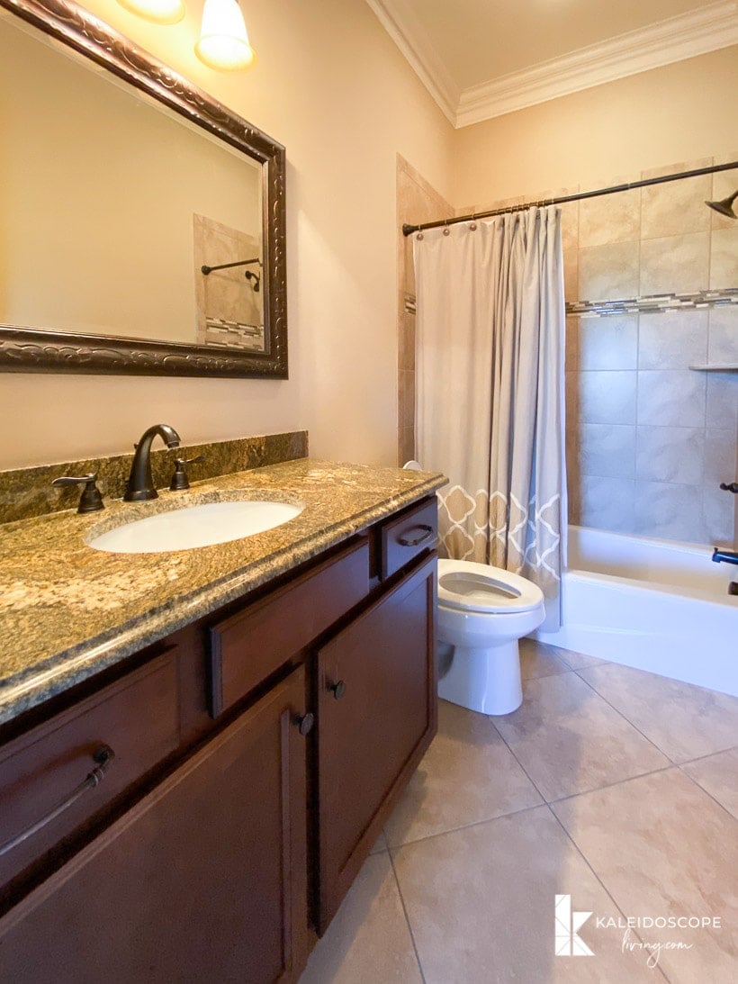 brown bathroom before renovation