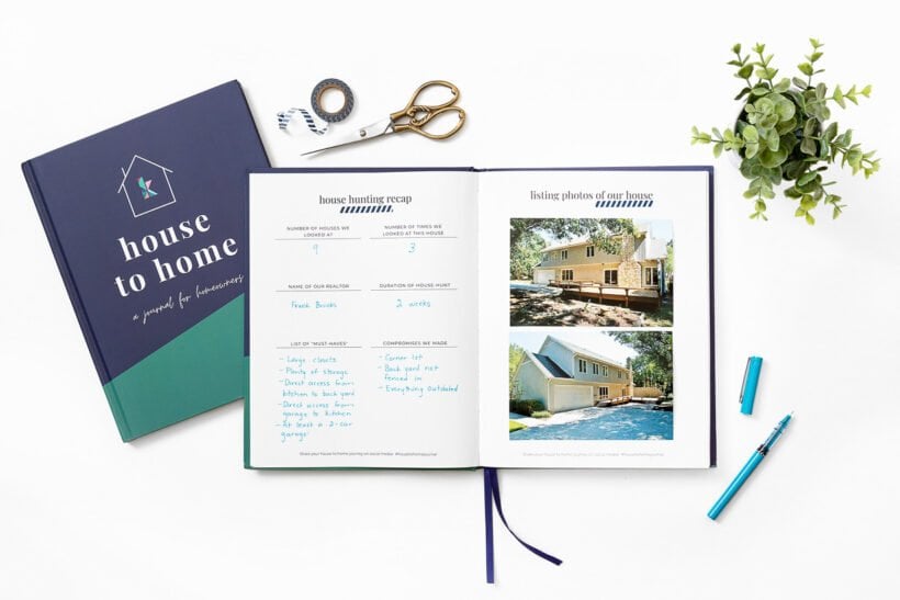 homeowner's journal to document memories and house changes