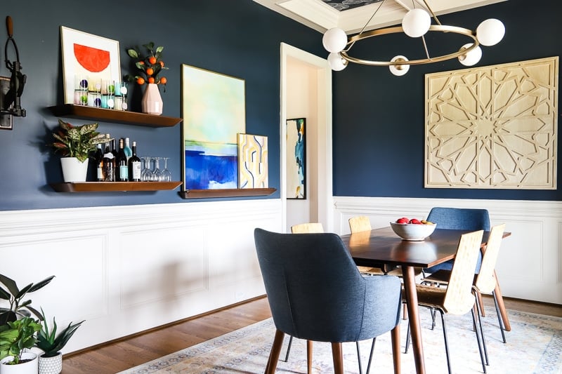 blue dining chairs