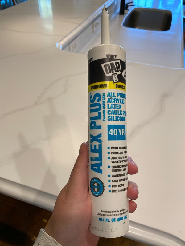 DAP Alex Plus caulk by Tasha Agruso of Kaleidoscope Living