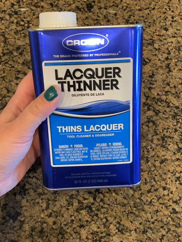 laquer thinner to clean granite countertops before painting them