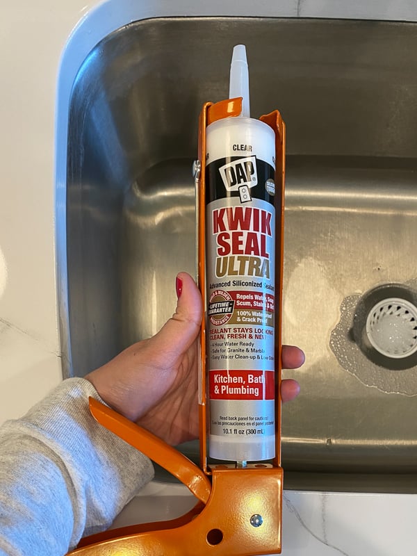 DAP Kwik Seal Ultra caulk by Tasha Agruso of Kaleidoscope Living