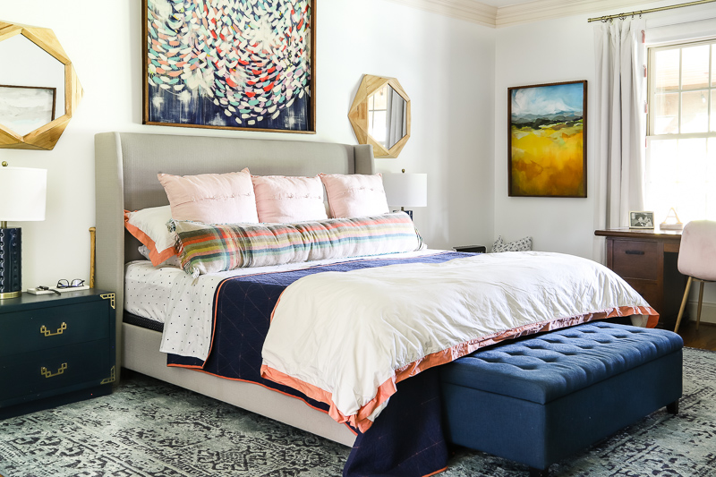 colorful main bedroom reveal