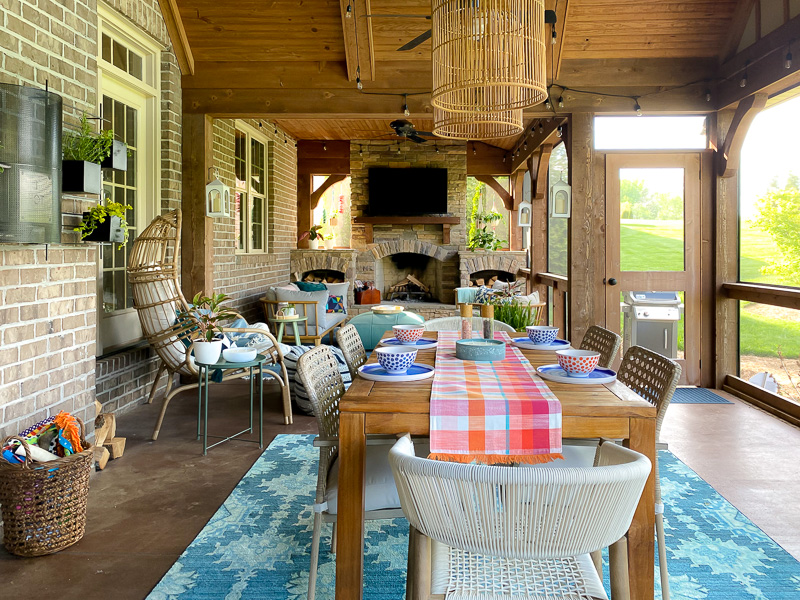 colorful covered patio