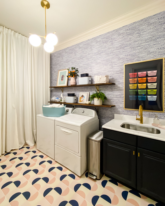 fun and colorful laundry room