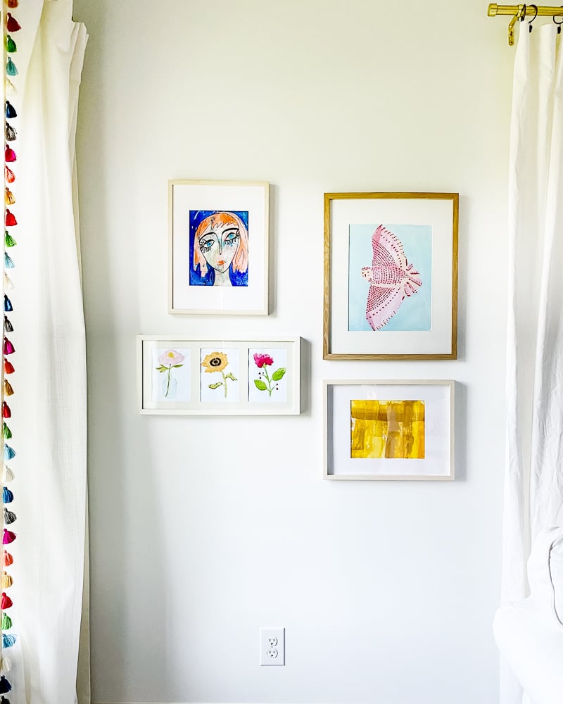 colorful art in girl's room