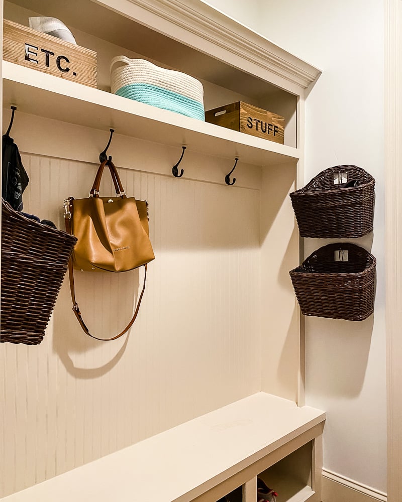 boring beige mudroom