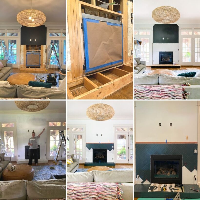 renovation process of fireplace