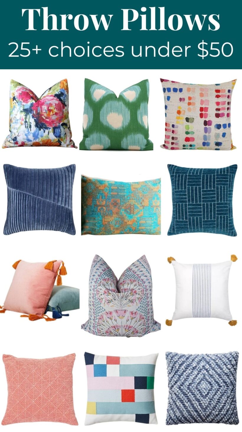 affordable throw pillows under $50 each