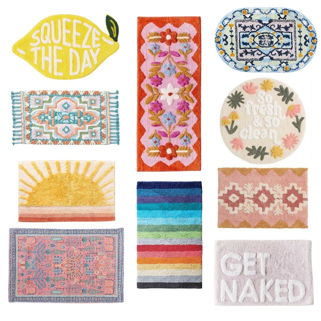 best bath mats for colorful bathrooms