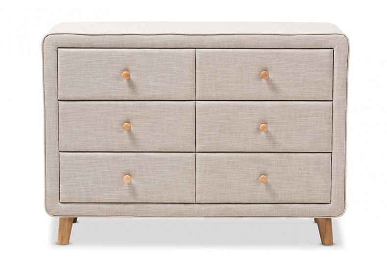 gray upholstered dresser
