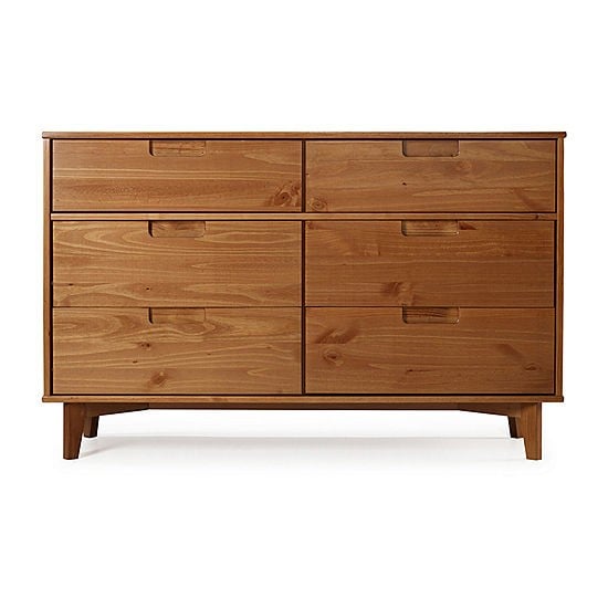 solid wood dresser with no hardward