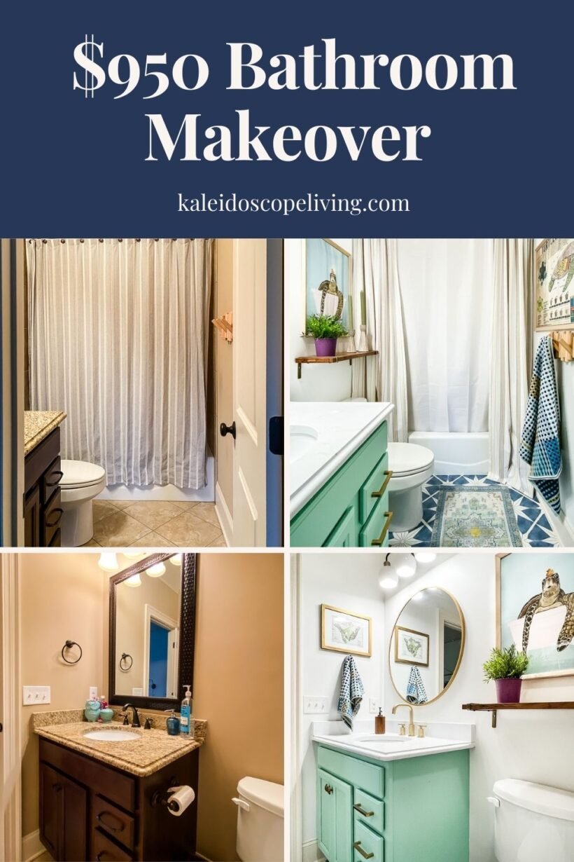 $950 budget-friendly bathroom makeover before after