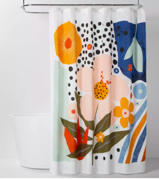 bold graphic shower curtain