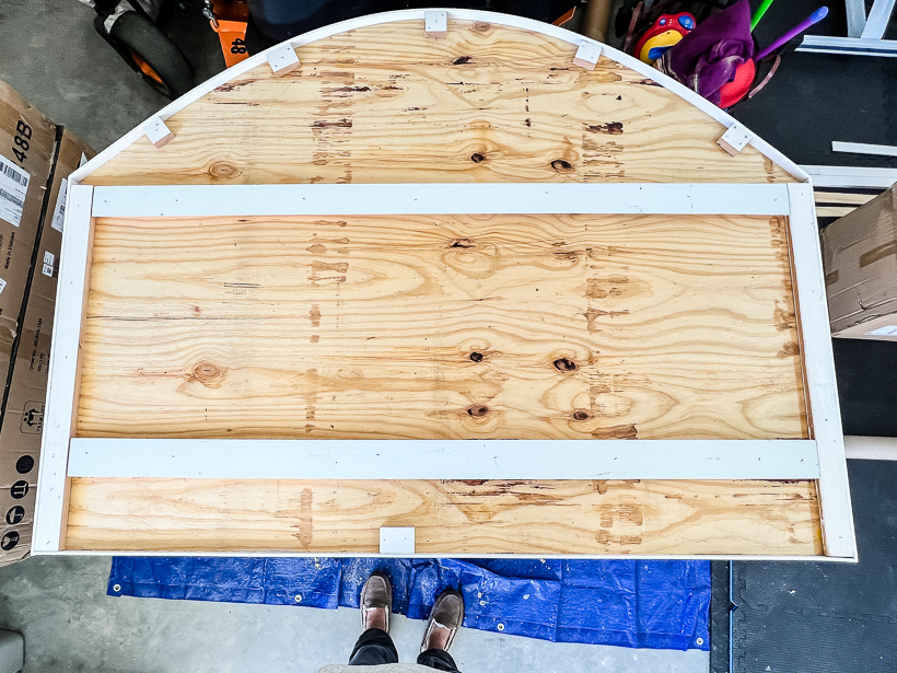 DIY headboard with cleats for hanging