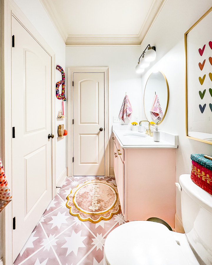 budget-friendly bathroom makeover for young girl