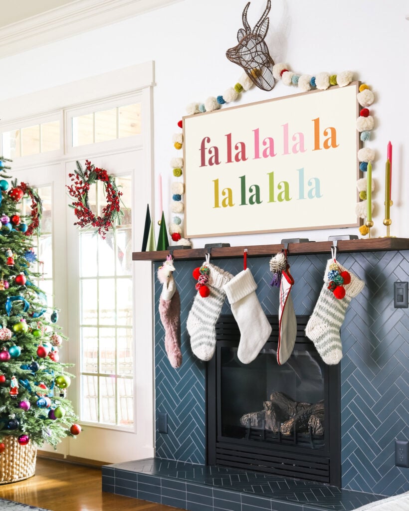 family room colorful christmas home tour