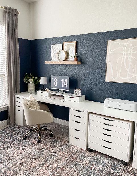 IKEA desk set up for office craft room