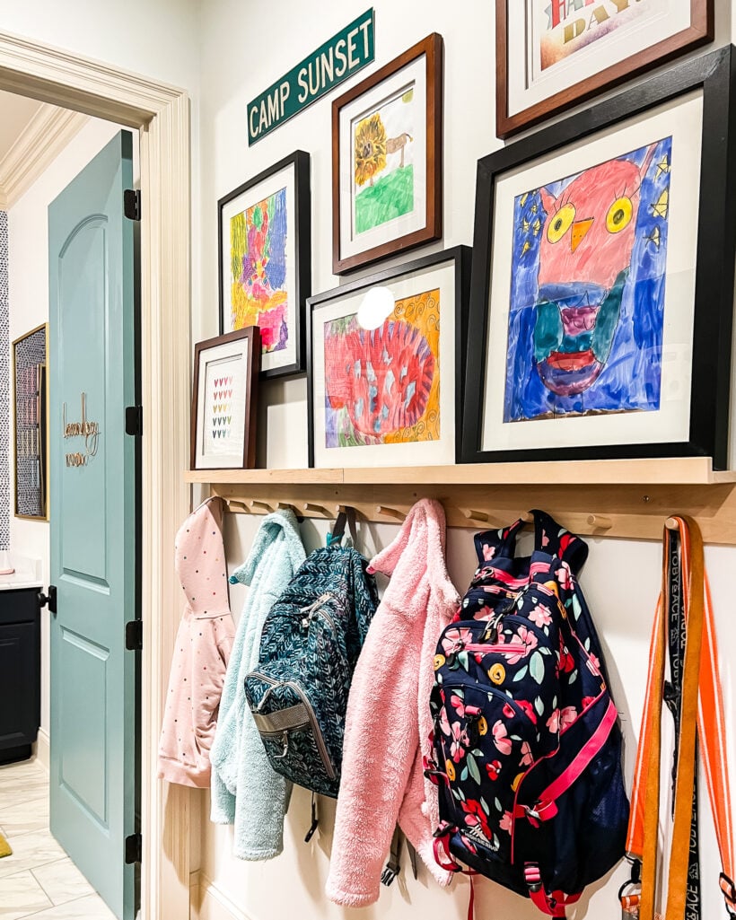 mudroom gallery wall