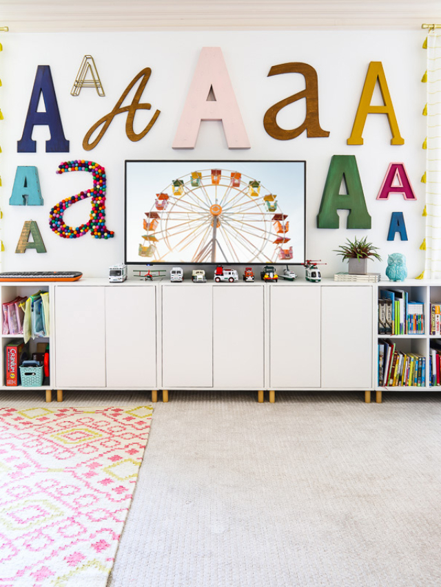 colorful typography gallery wall