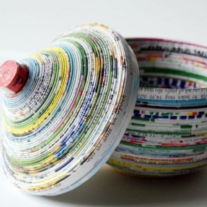 coiled magazine decoupage basket with lid