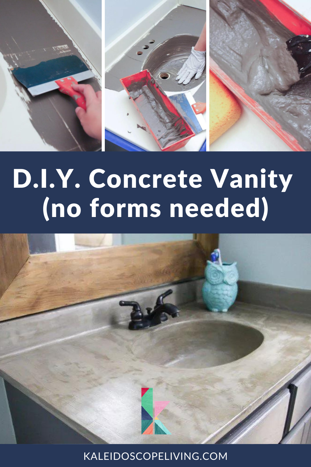 The Easiest DIY Concrete Vanity TopNo Forms or Heavy Lifting Required
