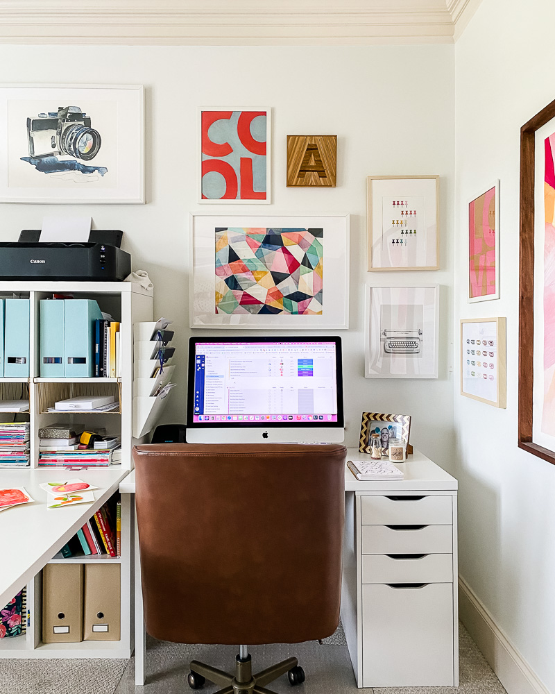 Sherwin Williams Pure White walls in home office